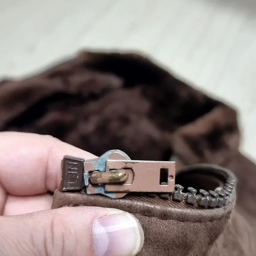 [BUNJANG] 80s Commandr Suede Brown Leather Jacket (Size 100) / 80s commandr스웨이드브라운 b-6 무스탕 가죽 자켓(100)