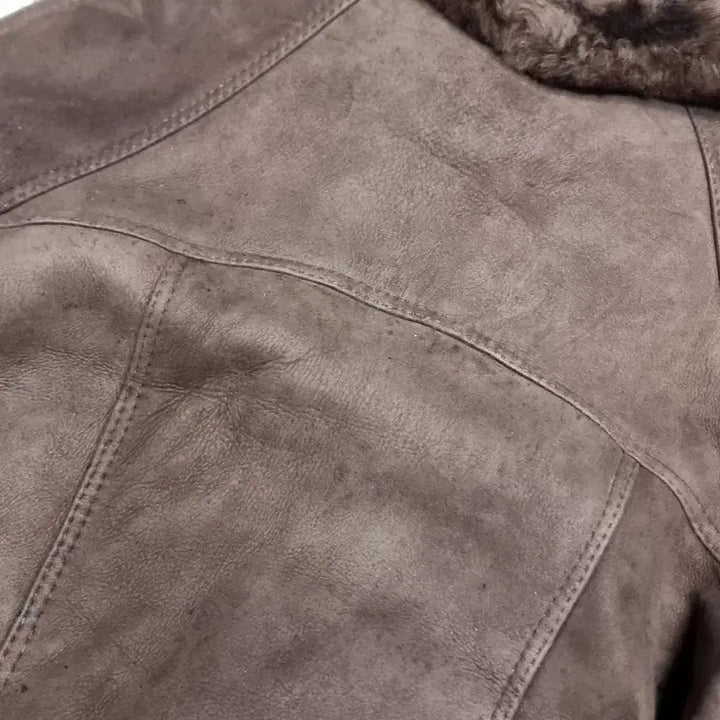 [BUNJANG] 80s Commandr Suede Brown Leather Jacket (Size 100) / 80s commandr스웨이드브라운 b-6 무스탕 가죽 자켓(100)