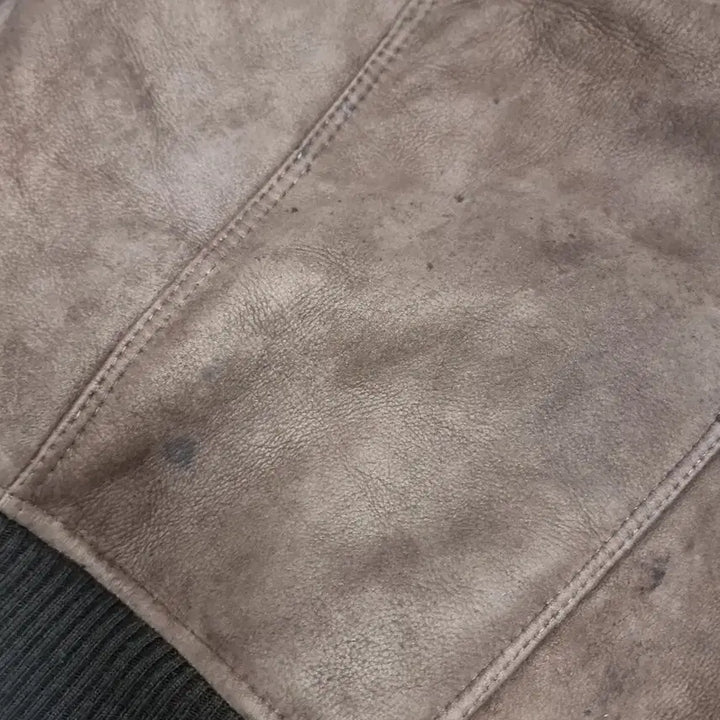 [BUNJANG] 80s Commandr Suede Brown Leather Jacket (Size 100) / 80s commandr스웨이드브라운 b-6 무스탕 가죽 자켓(100)