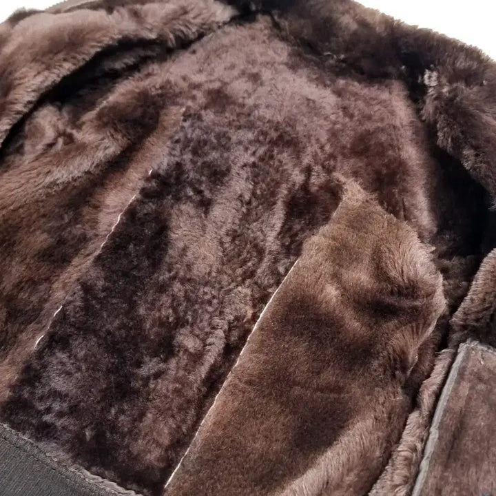 [BUNJANG] 80s Commandr Suede Brown Leather Jacket (Size 100) / 80s commandr스웨이드브라운 b-6 무스탕 가죽 자켓(100)