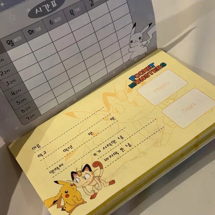 [BUNJANG] Pokemon AG Pocket Money Ledger / 고전문구 포켓몬 ag 용돈기입장 (고대 피카츄, 물짱이, 나무지기 등등)
