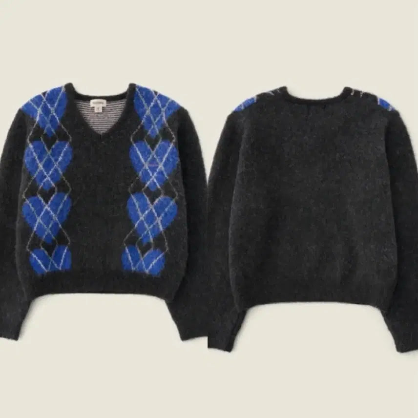 [BUNJANG] Sienne Heart Argyle Knit Sweater / 시엔느 heart argyle knit