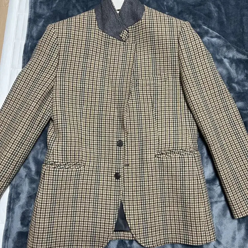 [BUNJANG] Recto 70s Dogtooth Check Wool Blazer Jacket / 렉토 (recto) 21FW 70s 도그투스 체크 울 블레이저 자켓