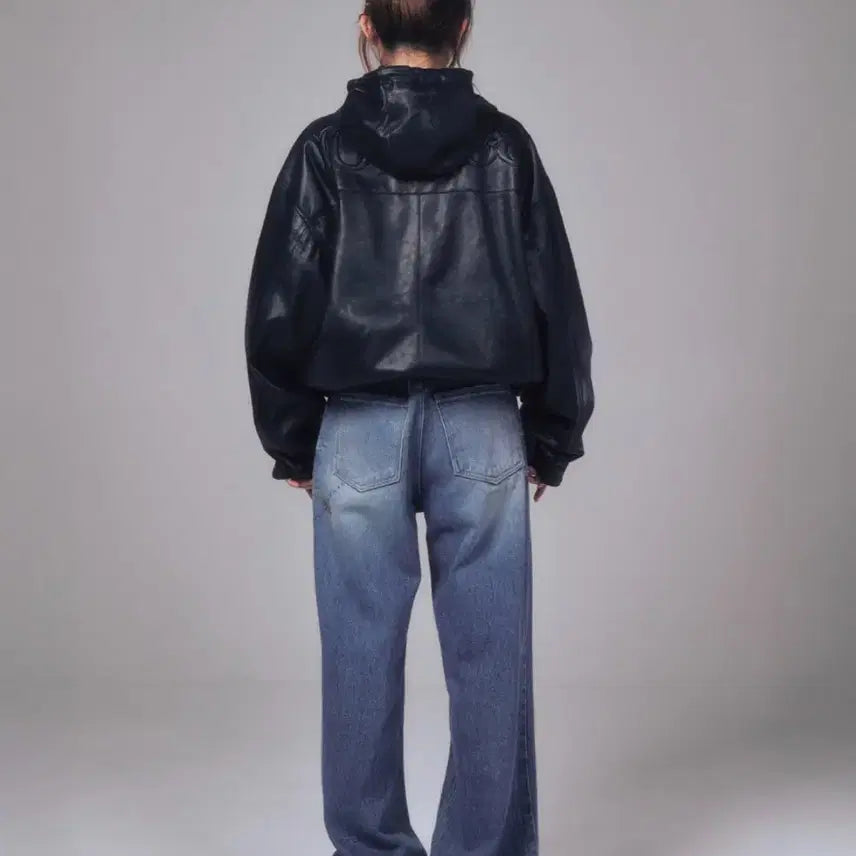 [BUNJANG] Yoo Hee Leather Jacket / 유희 레더 점퍼 가죽 자켓