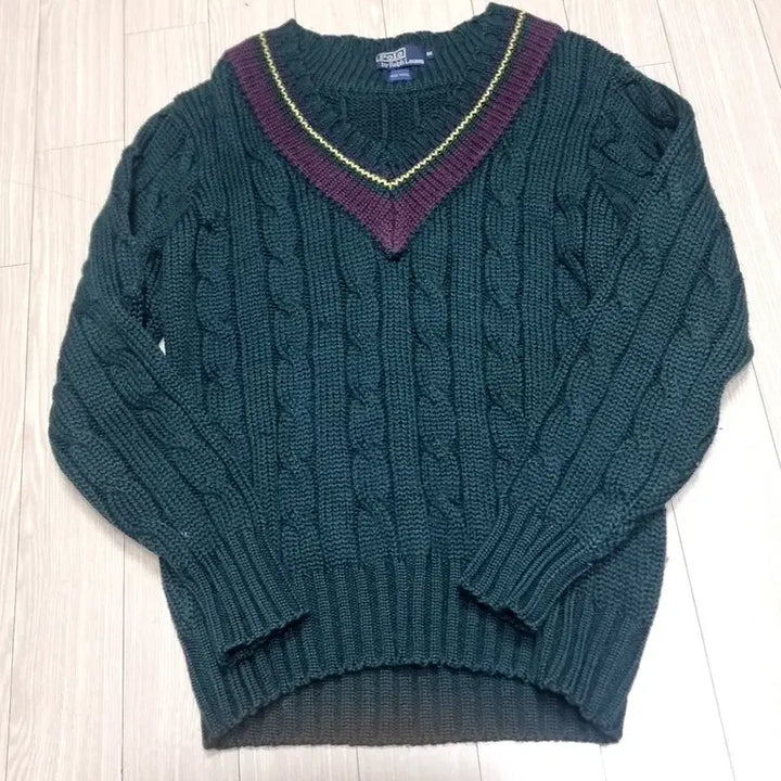 [BUNJANG] Polo Ralph Lauren V-Neck Knit Sweater / 폴로 랄프로렌 브이넥 니트 그린(m)