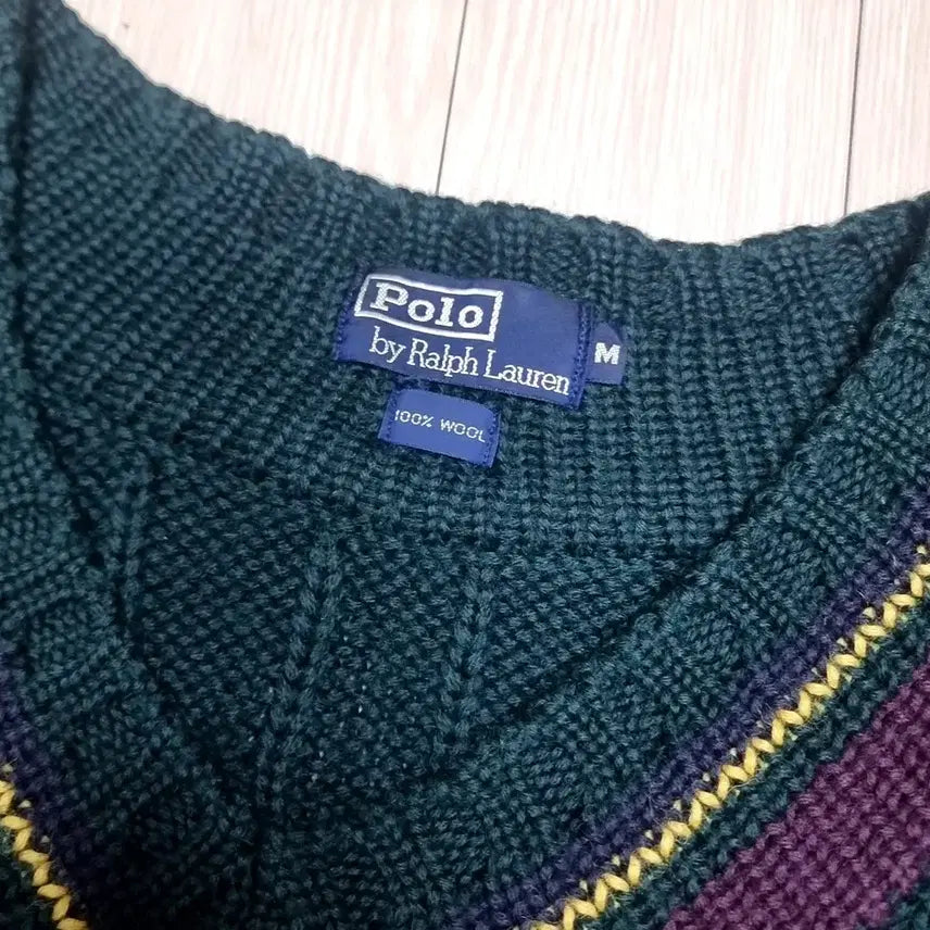 [BUNJANG] Polo Ralph Lauren V-Neck Knit Sweater / 폴로 랄프로렌 브이넥 니트 그린(m)