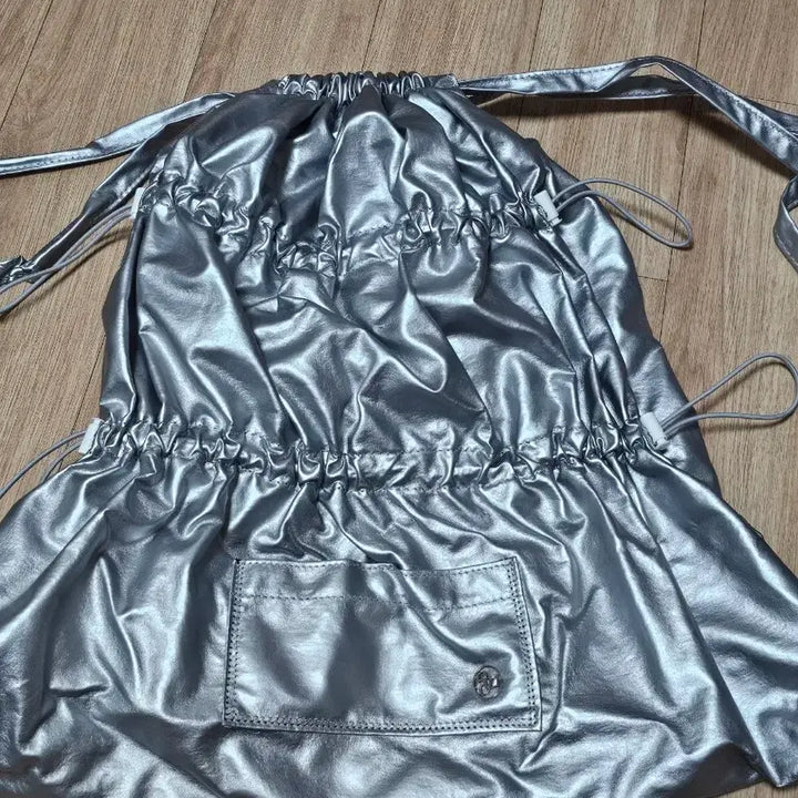 [BUNJANG] Ronron Silver String Backpack / 론론 실버 스트링 백팩(무배)