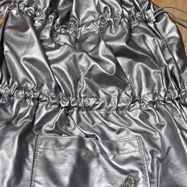 [BUNJANG] Ronron Silver String Backpack / 론론 실버 스트링 백팩(무배)