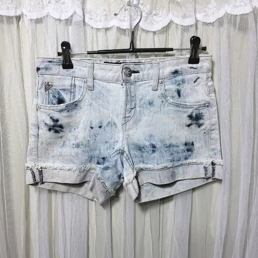 [BUNJANG] JAMBANGEE Women's Washed Denim Shorts / 잠뱅이 JAMBANGEE 여성 워싱 큐빅 데님 숏팬츠