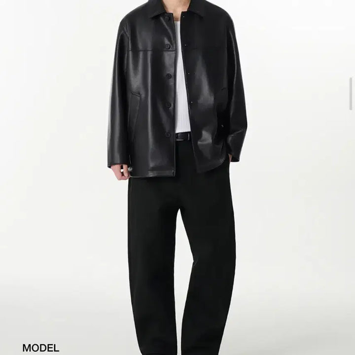 [BUNJANG] Noh Hongchul Lucky Guy Synthetic Leather Car Coat XL / 노홍철 럭키가이 신세틱 레더 카코트 XL