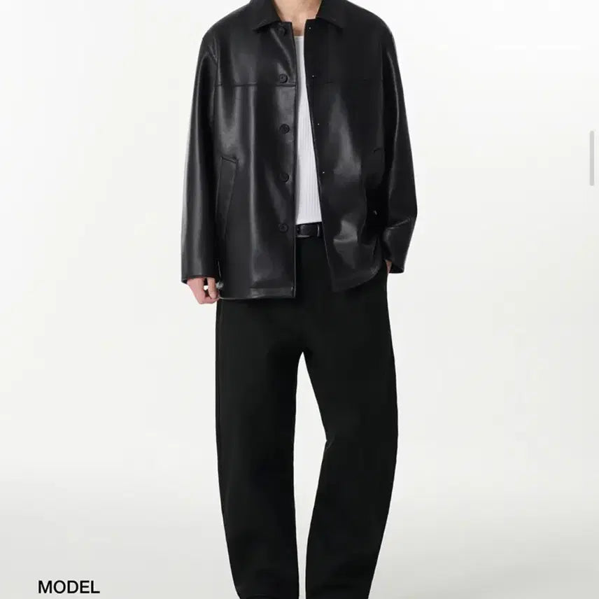 [BUNJANG] Noh Hongchul Lucky Guy Synthetic Leather Car Coat XL / 노홍철 럭키가이 신세틱 레더 카코트 XL