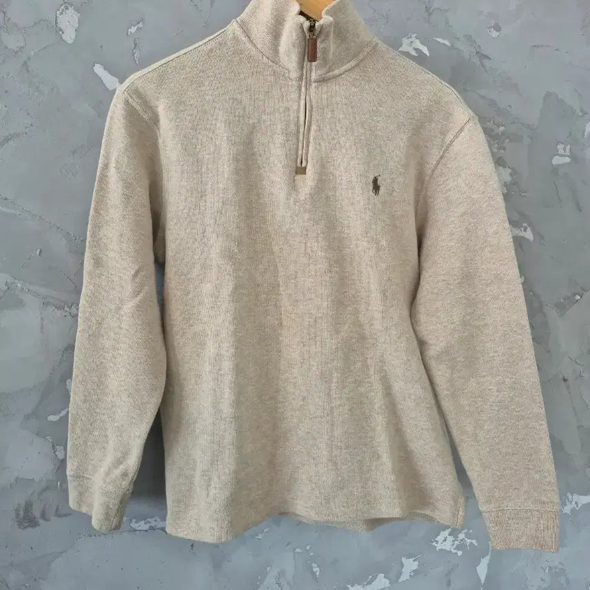 [BUNJANG] Polo Ralph Lauren Half-Zip Sweatshirt (Beige) / 폴로 랄프로렌 반집업 맨투맨 실측 95~100