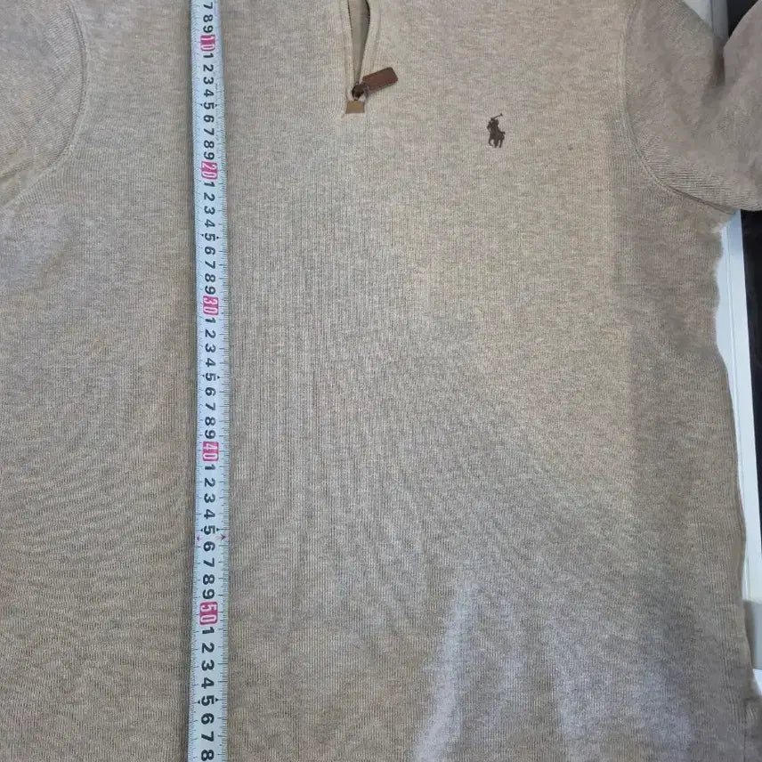 [BUNJANG] Polo Ralph Lauren Half-Zip Sweatshirt (Beige) / 폴로 랄프로렌 반집업 맨투맨 실측 95~100