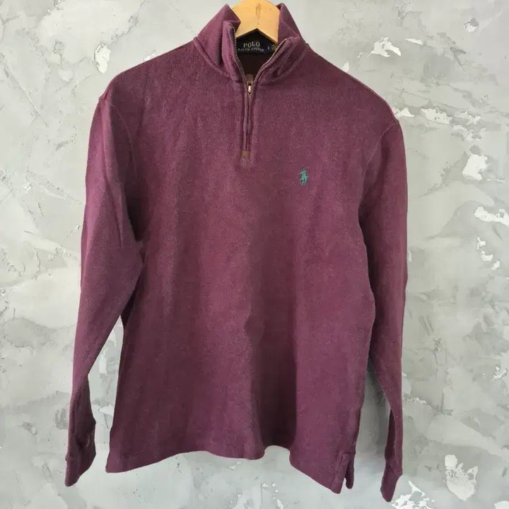 [BUNJANG] Polo Ralph Lauren Half Zip-Up Sweatshirt Burgundy S / 폴로 랄프로렌 하프집업 맨투맨 버건디 S