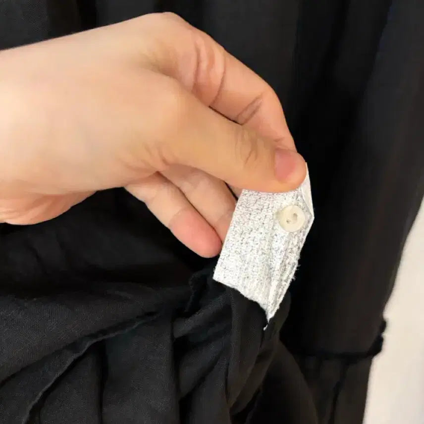 [BUNJANG] Wicomo Daisy Linen Dress - Black S / 위꼬모 데이지 원피스 린넨100% 드레스 하객룩 출근룩 올드머니룩 결혼식