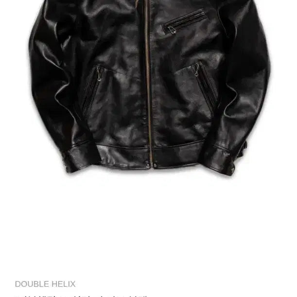 [BUNJANG] Double Helix Hugging The Curve Leather Jacket (Black, Size 40) / 더블헬릭스 허깅더커브 블랙 가죽 자켓 40사이즈