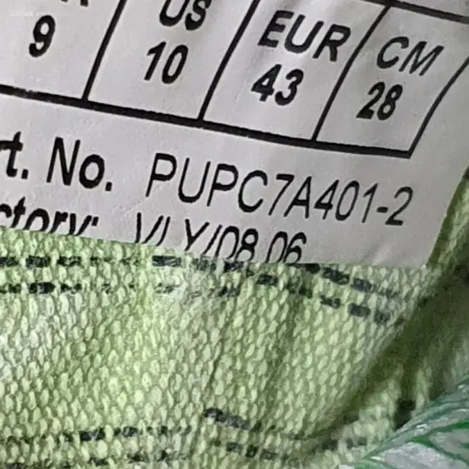 [BUNJANG] Puma Slip-on Black/Green Canvas Sneakers / 푸마 슬립온 블랙/그린 캔버스 스니커즈.크린세탁완료