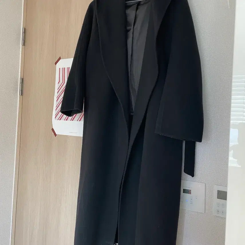 [BUNJANG] Marysong Black Wool Long Hooded Coat / 메리쏭 블랙 후드 울 롱코트