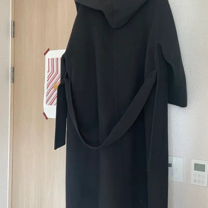 [BUNJANG] Marysong Black Wool Long Hooded Coat / 메리쏭 블랙 후드 울 롱코트