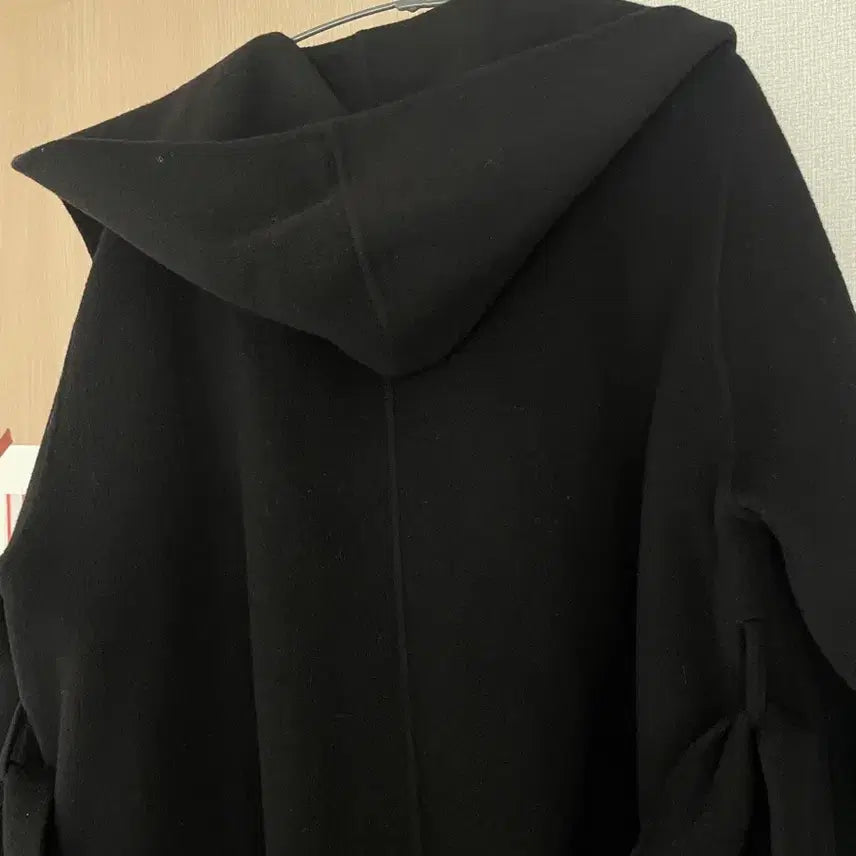 [BUNJANG] Marysong Black Wool Long Hooded Coat / 메리쏭 블랙 후드 울 롱코트