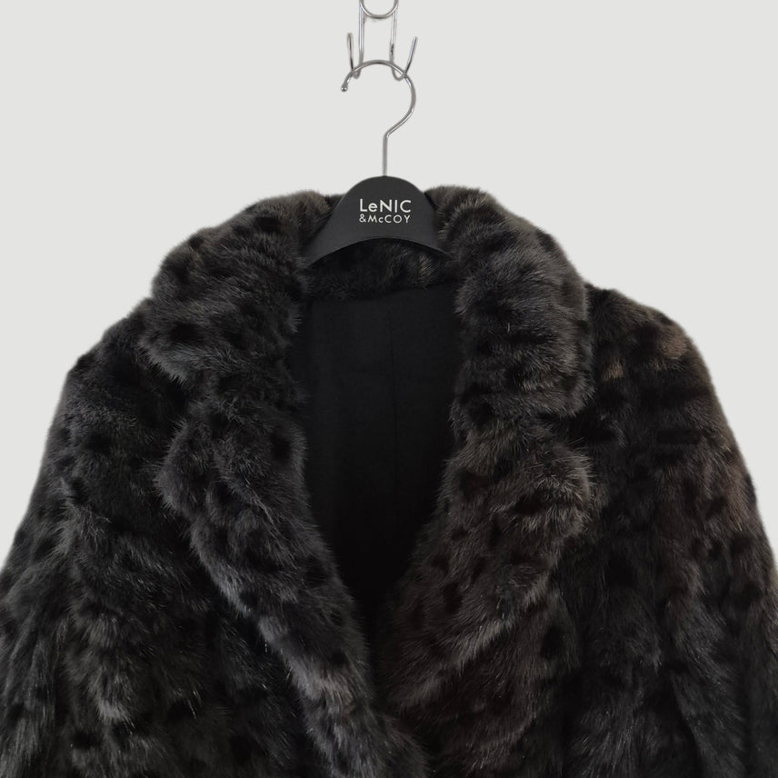 [BUNJANG] Leopard Mink Fur Jacket / 여자 레오파드 밍크 모피 자켓