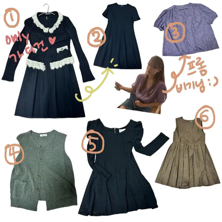 [BUNJANG] Assorted Women's Dresses, Knitwear, and Cardigans / [옷장정리] 예쁜 원피스 니트 가디건 다수 / 55 추천