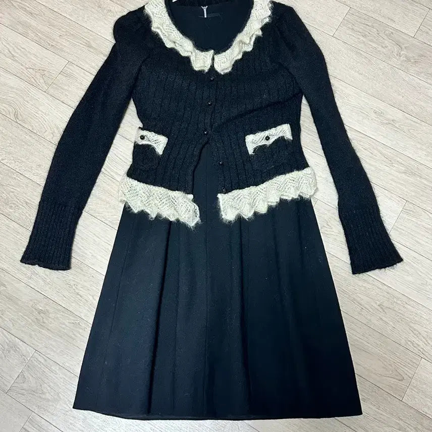 [BUNJANG] Wool Mini Dress / 반팔 모직 원피스