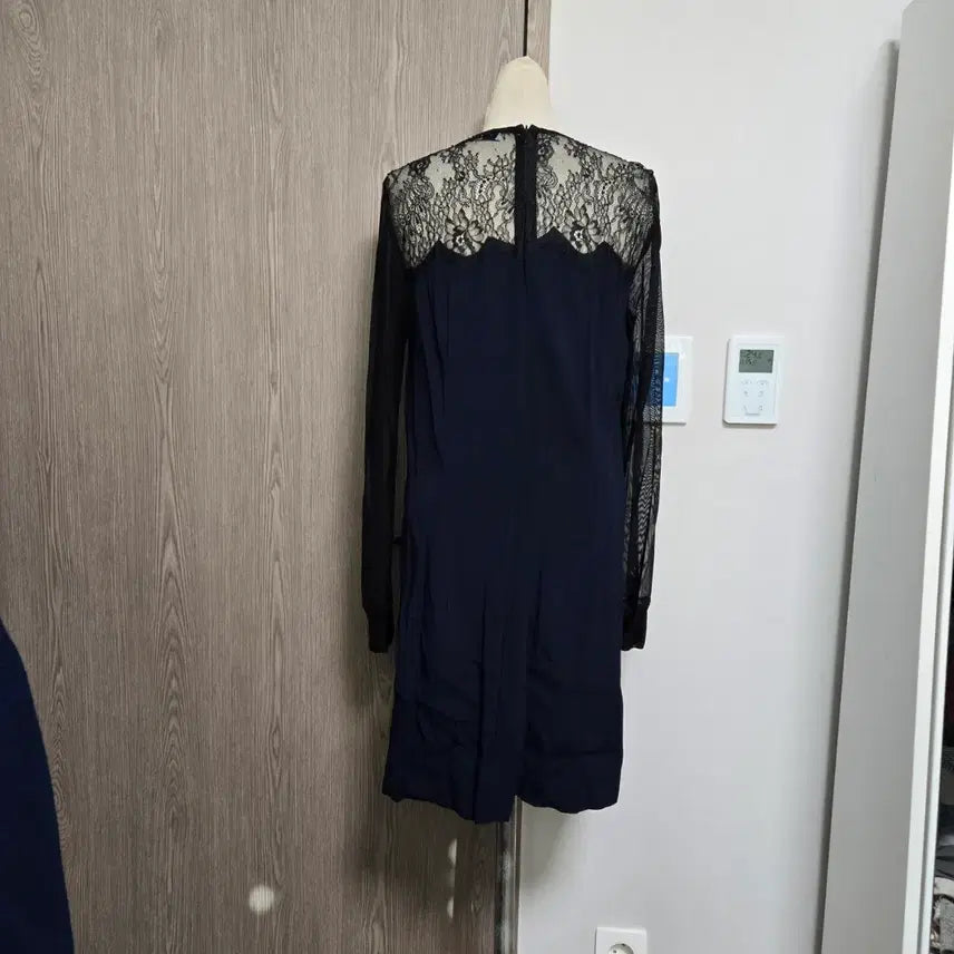 [BUNJANG] Sandro Navy Lace See-Through Dress / 산드로 레이스 시스루 네이비 원피스