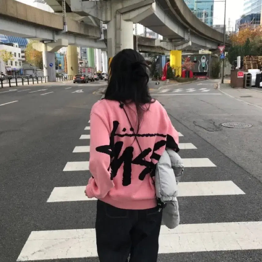 [BUNJANG] Stussy Pink Sweater M / 스투시 핑크 스웨터 M