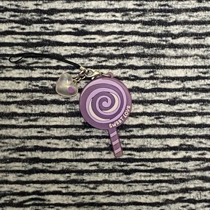 [BUNJANG] Purple Lollipop Candy Keyring / 보라색 롤리팝 사탕 키링
