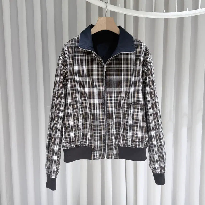 [BUNJANG] Bottega Veneta Reversible Check Cotton Blouson Jacket / (S+/50) / 보테가베네타 리버시블 체크 코튼 블루종 자켓