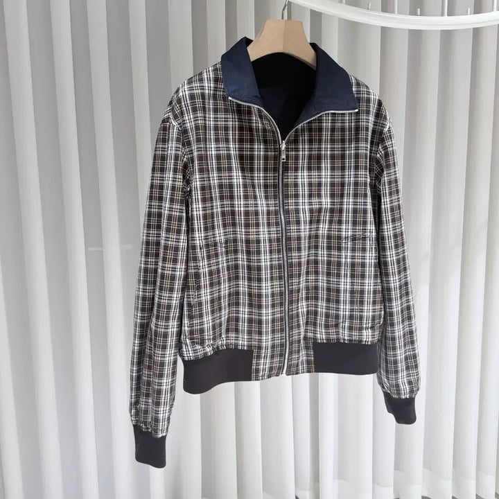[BUNJANG] Bottega Veneta Reversible Check Cotton Blouson Jacket / (S+/50) / 보테가베네타 리버시블 체크 코튼 블루종 자켓