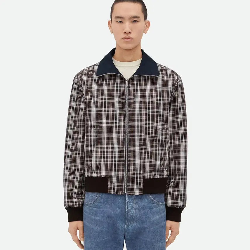 [BUNJANG] Bottega Veneta Reversible Check Cotton Blouson Jacket / (S+/50) / 보테가베네타 리버시블 체크 코튼 블루종 자켓