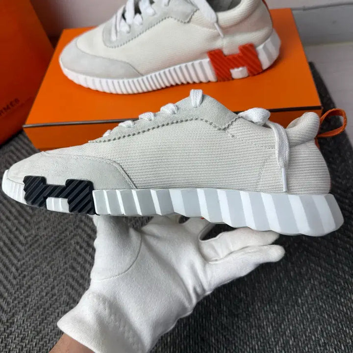 [BUNJANG] Hermes Orange Blanc Bouncing Sneakers (Size 40) / (40)에르메스 바운싱 오렌지블랑