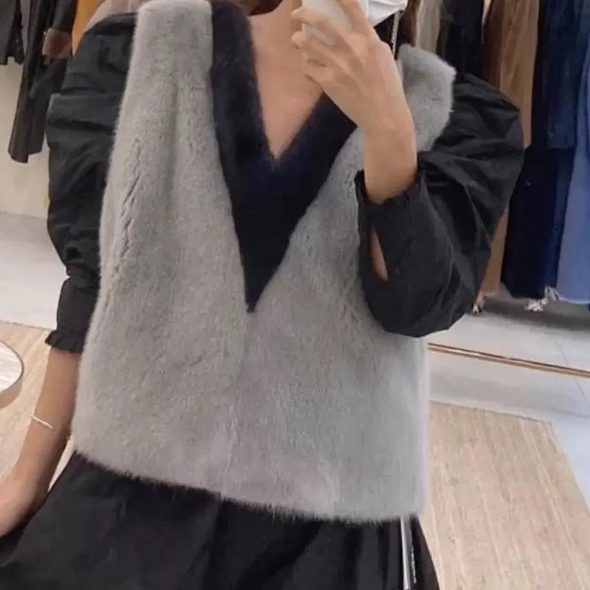 [BUNJANG] Jalouse Mink Vest / 잘루즈 밍크 조끼 베스트 마지막가격