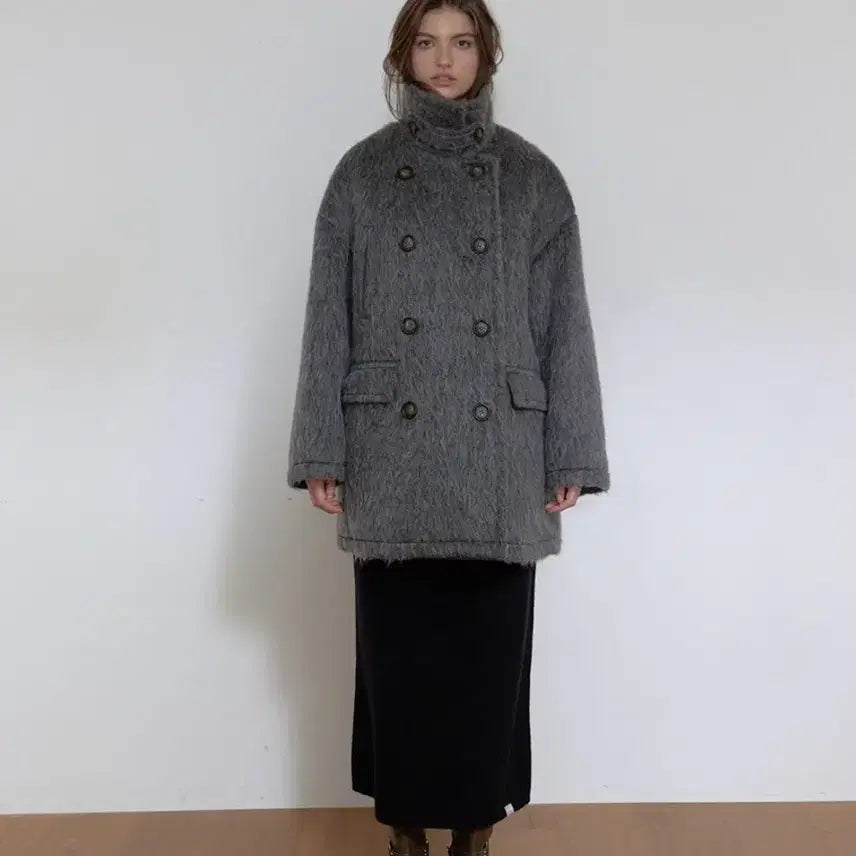 [BUNJANG] Aespa Winter Asura Charcoal Coat / 아수라 Asura 윈터 헤이즈코트 차콜