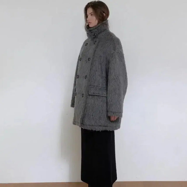 [BUNJANG] Aespa Winter Asura Charcoal Coat / 아수라 Asura 윈터 헤이즈코트 차콜