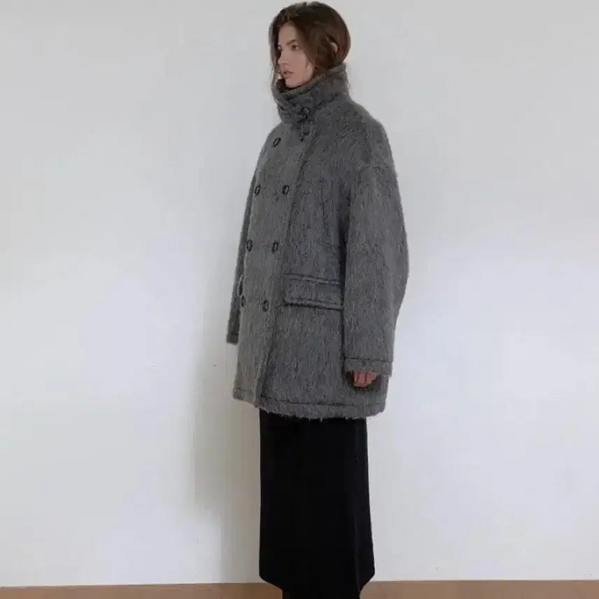 [BUNJANG] Aespa Winter Asura Charcoal Coat / 아수라 Asura 윈터 헤이즈코트 차콜