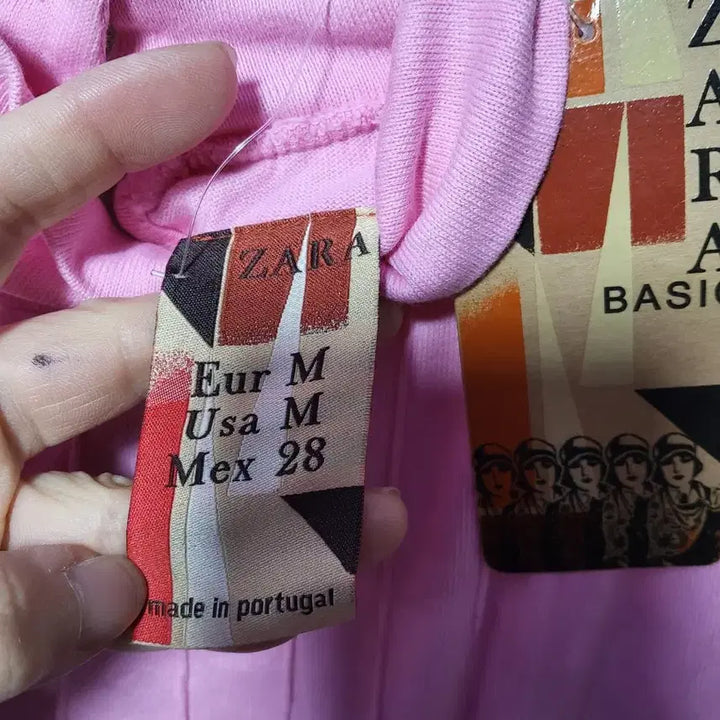 [BUNJANG] ZARA BASIC Pink Ribbon Knit Top / [새상품]자라 BASIC 핑크색 리본 반팔 니트