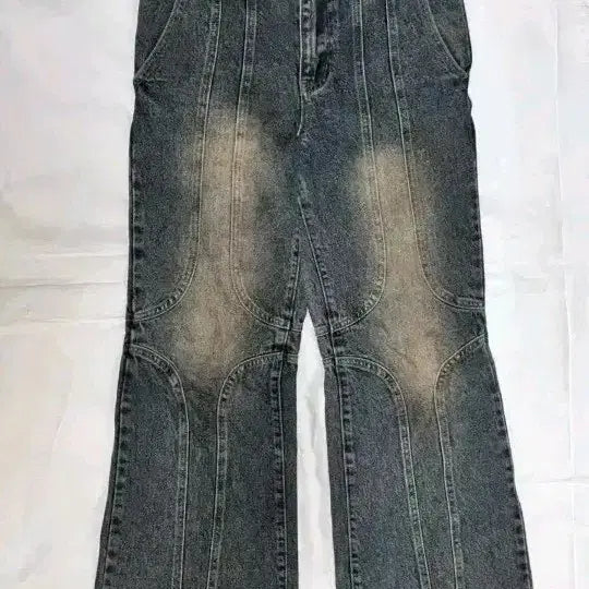 [BUNJANG] Vintage Wide-Leg Washed Denim Jeans / 와이드 워싱 데님 빈티지 청바지