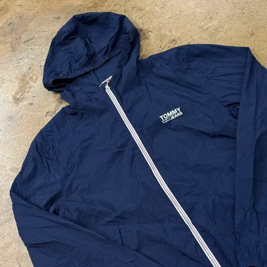[BUNJANG] Tommy Jeans Navy Hooded Windbreaker Jacket / [정품/XL] 타미진스 네이비 후드 바람막이