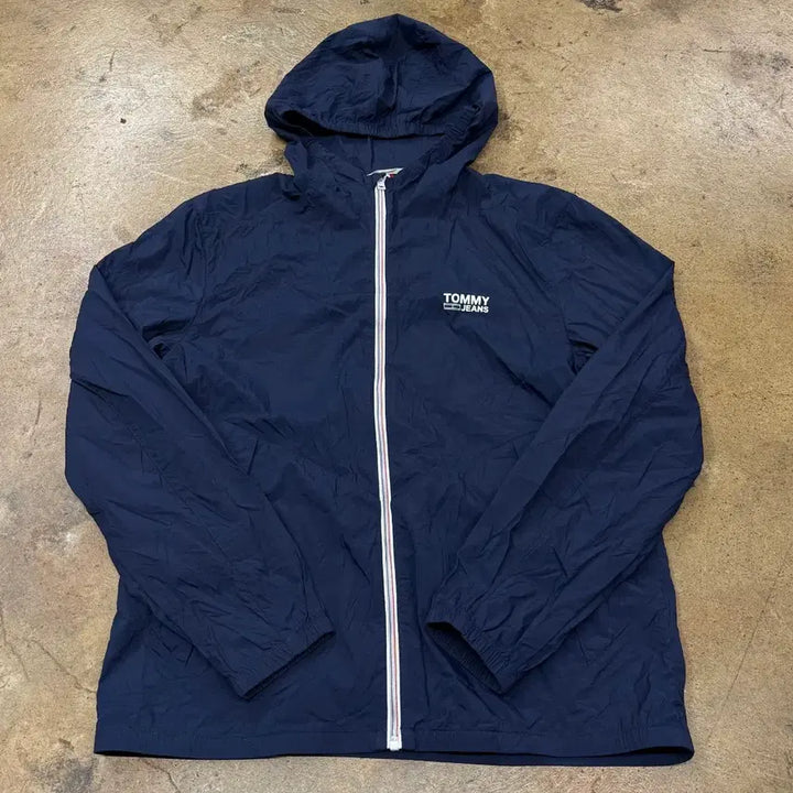 [BUNJANG] Tommy Jeans Navy Hooded Windbreaker Jacket / [정품/XL] 타미진스 네이비 후드 바람막이