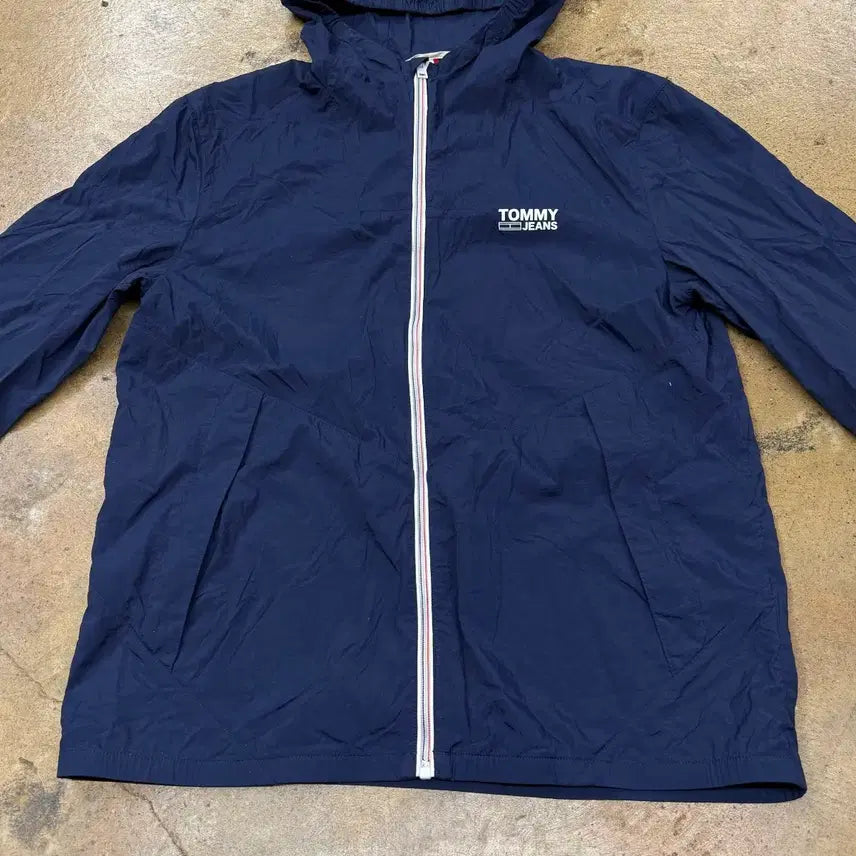 [BUNJANG] Tommy Jeans Navy Hooded Windbreaker Jacket / [정품/XL] 타미진스 네이비 후드 바람막이