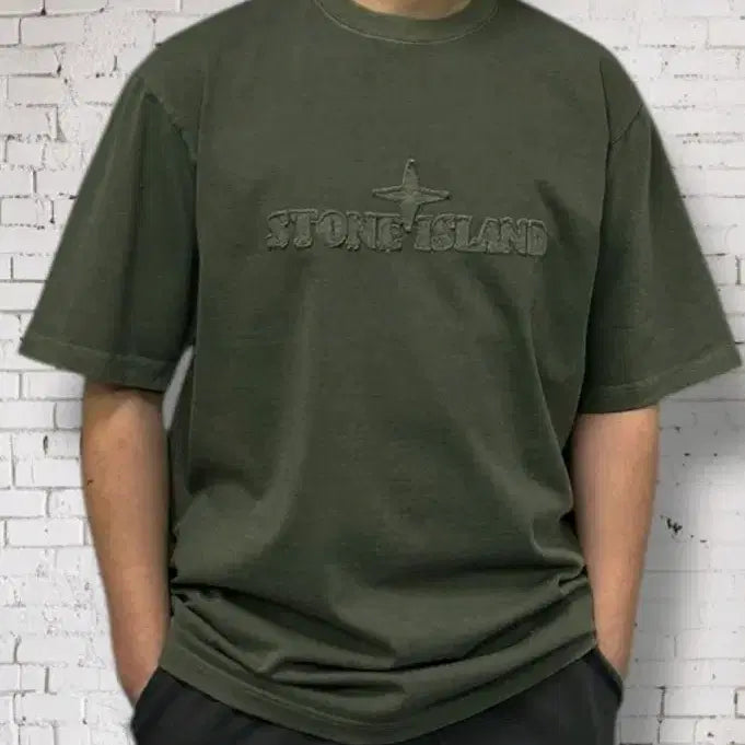 [BUNJANG] Stone Island Washed Short Sleeve T-shirt / 스톤아일랜드 워싱 반팔티