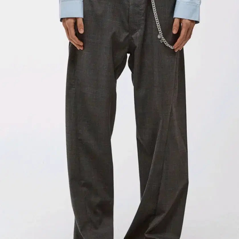 [BUNJANG] Alainne Twisted Wool Check Pants - Charcoal / (새상품) 알렌느 트위스티드 울 체크 팬츠/ 1사이즈, 차콜