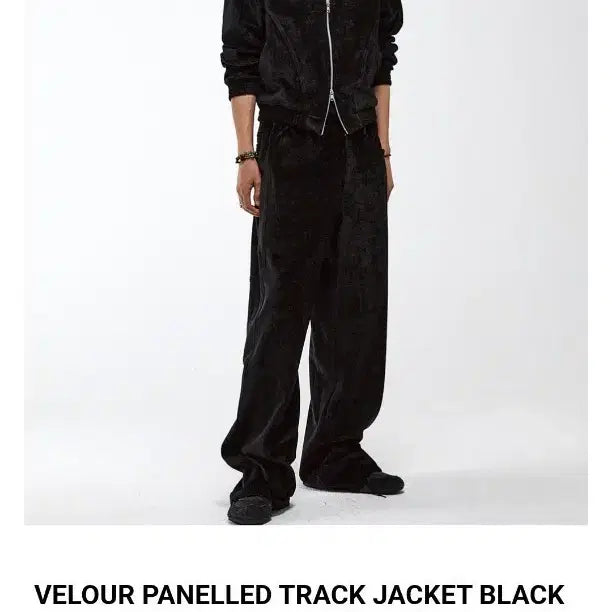 [BUNJANG] Allens Velour Track Set - Black, Size 2 / (새상품,일괄) 알렌느 벨루어 트랙 셋업/ 블랙, 2사이즈