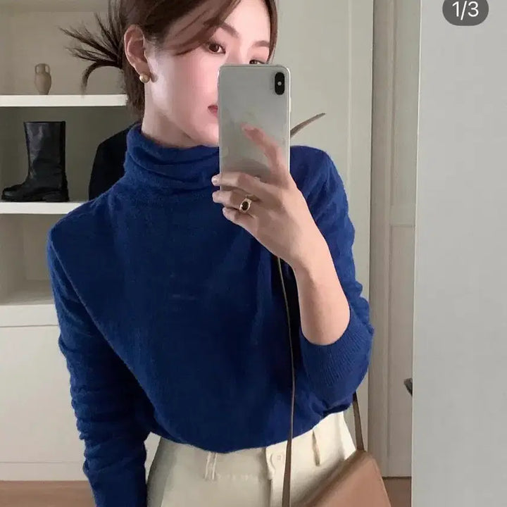 [BUNJANG] Ged Turtleneck Knit Blue / 게드 터틀넥 니트 블루