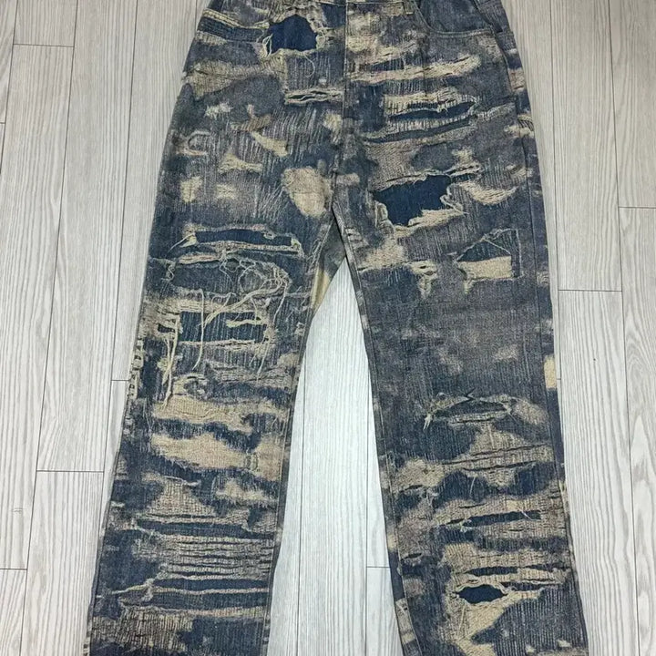 [BUNJANG] Cotton Denim Pattern Pants Size 33 / 패턴 코튼 데님스타일 팬츠 사이즈33 미사용