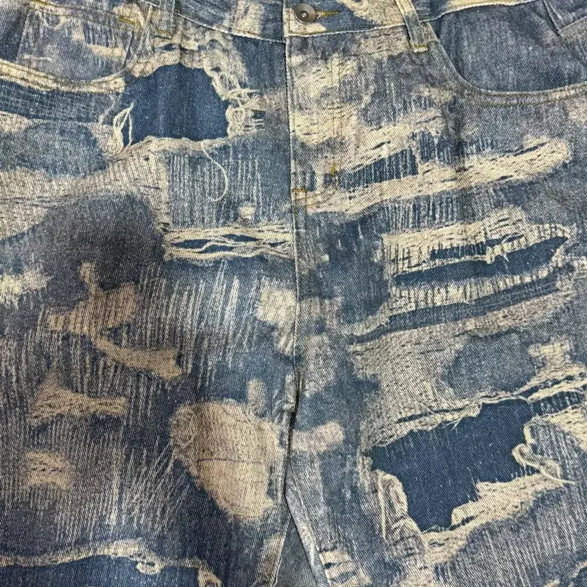 [BUNJANG] Cotton Denim Pattern Pants Size 33 / 패턴 코튼 데님스타일 팬츠 사이즈33 미사용