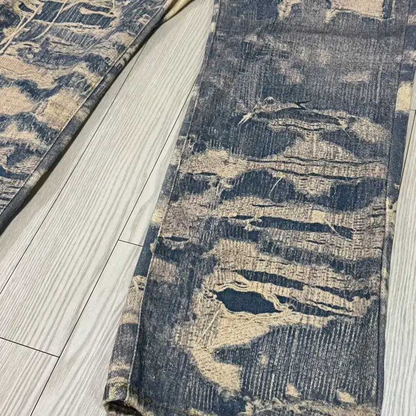 [BUNJANG] Cotton Denim Pattern Pants Size 33 / 패턴 코튼 데님스타일 팬츠 사이즈33 미사용